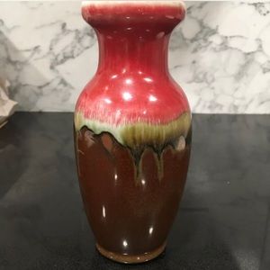 Hosley Potteries drip glaze 6” Red Green Handcrafted